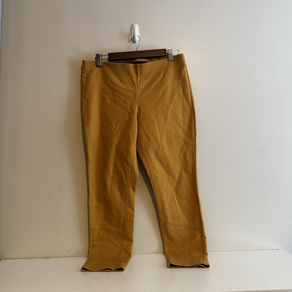 Crosby Women's Sz 8 Straight Leg Ankle Pants Mustard Yellow Fall Basics Capsule